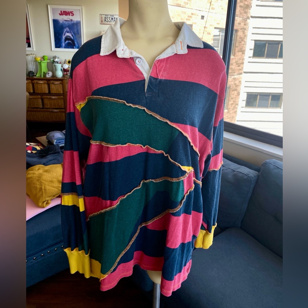 BDG rugby style long sleeve polo